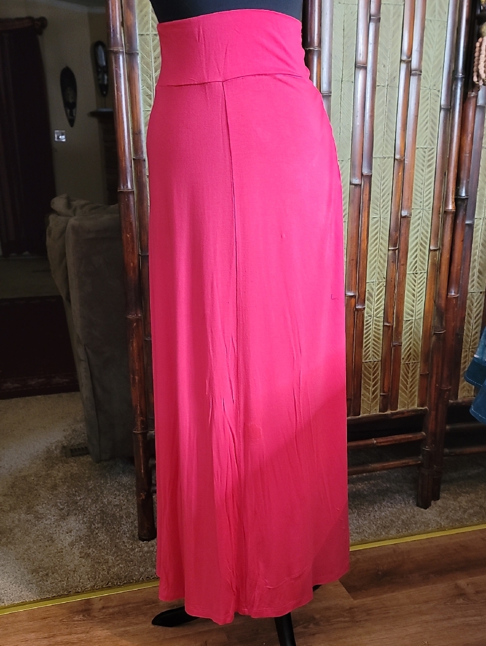 High-Waist Pink Maxi Skirt